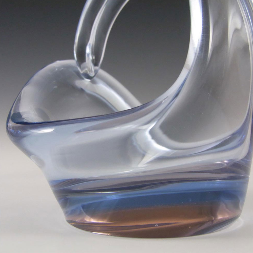 Skrdlovice #5507 Czech Blue & Pink Glass Bowl by Maria Stahlikova - Click Image to Close