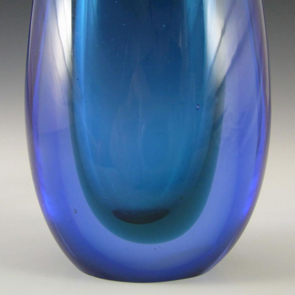 Murano 1950's Turquoise & Blue Sommerso Glass Vase - Click Image to Close