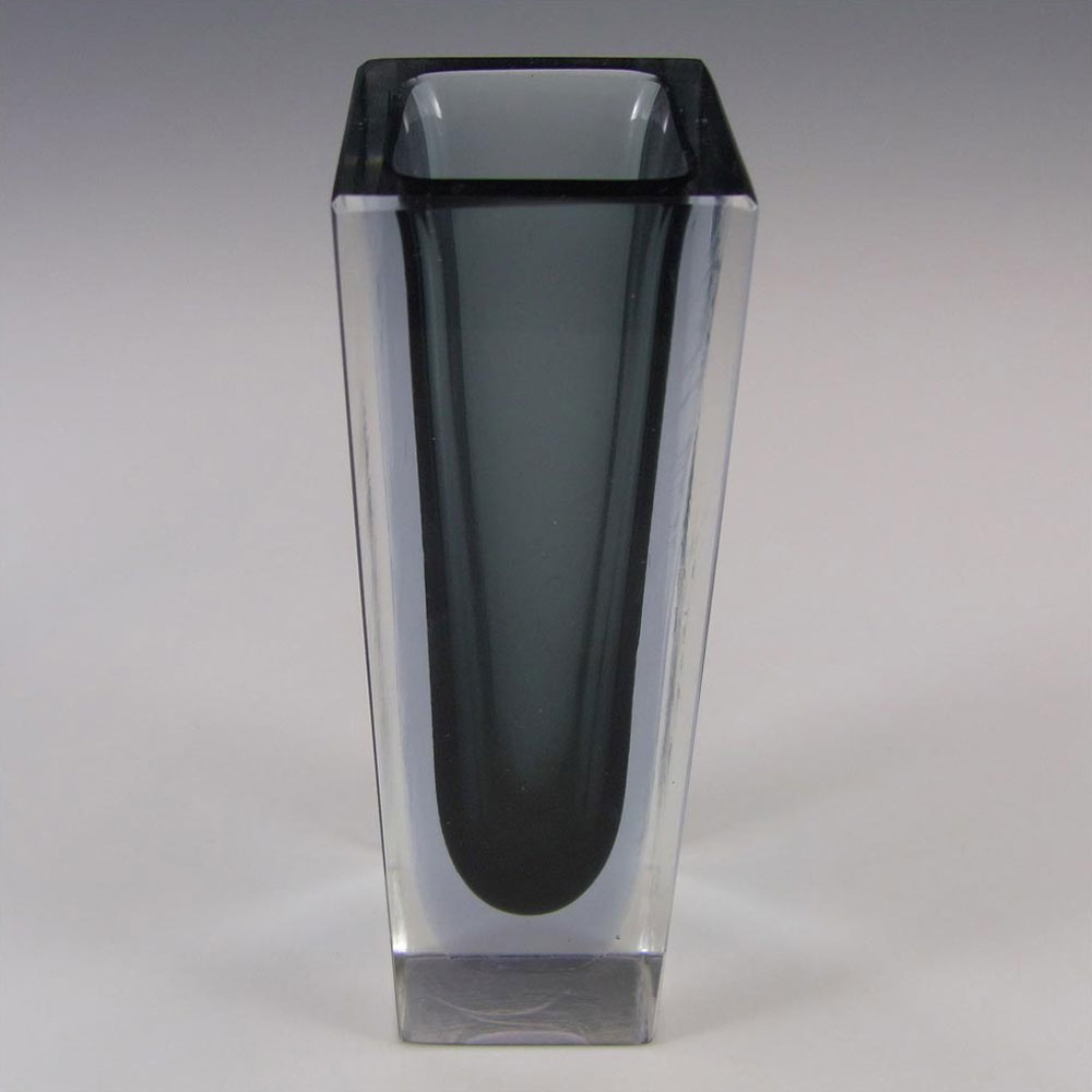 Murano Faceted Neodymium Sommerso Glass Block Vase - Click Image to Close