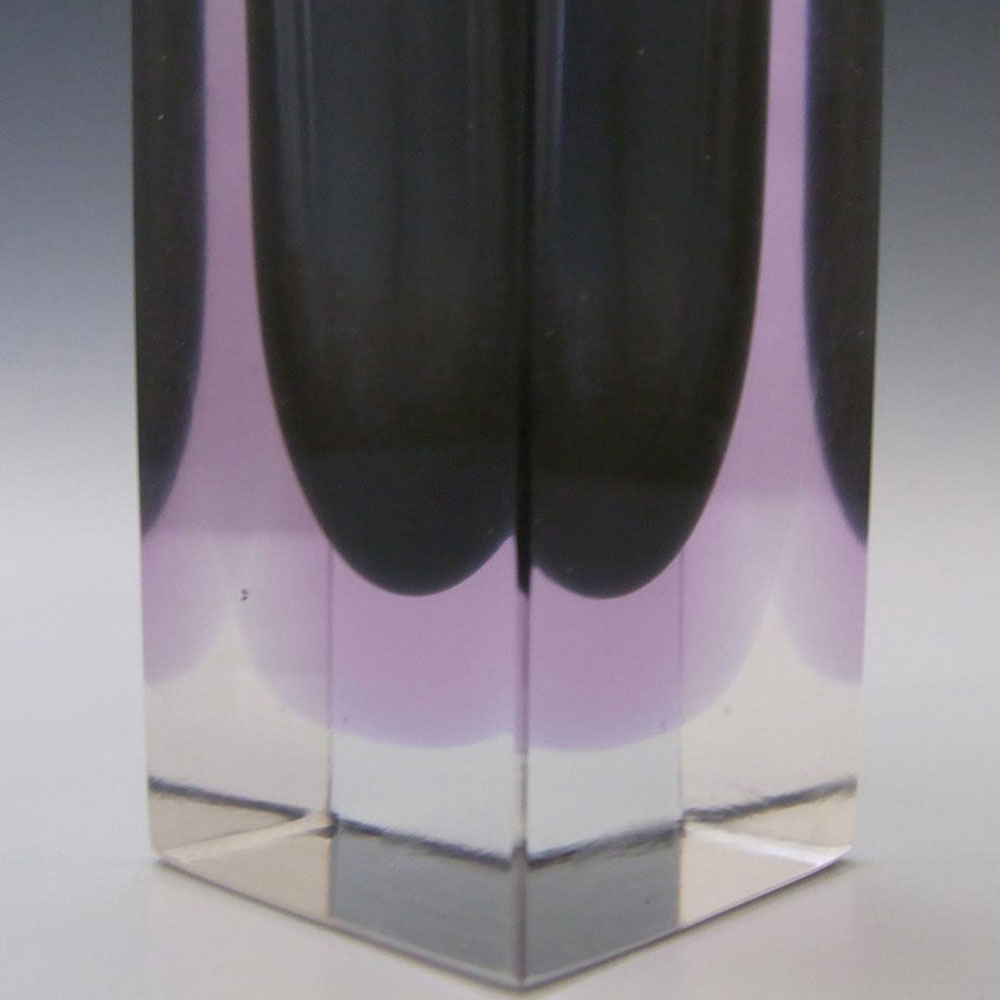 Murano Faceted Neodymium Sommerso Glass Block Vase - Click Image to Close