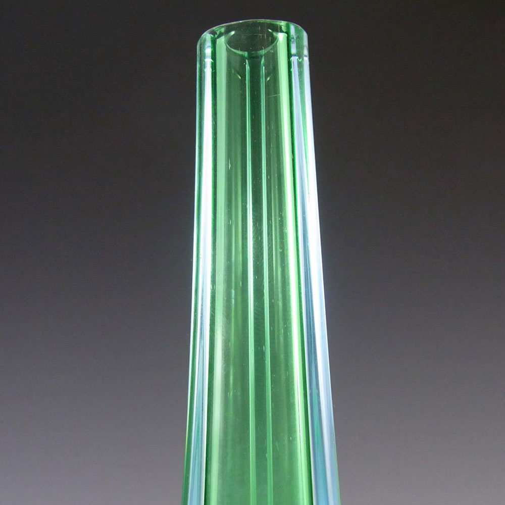(image for) Murano/Sommerso 1950's Green & Blue Glass Stem Vase - Click Image to Close