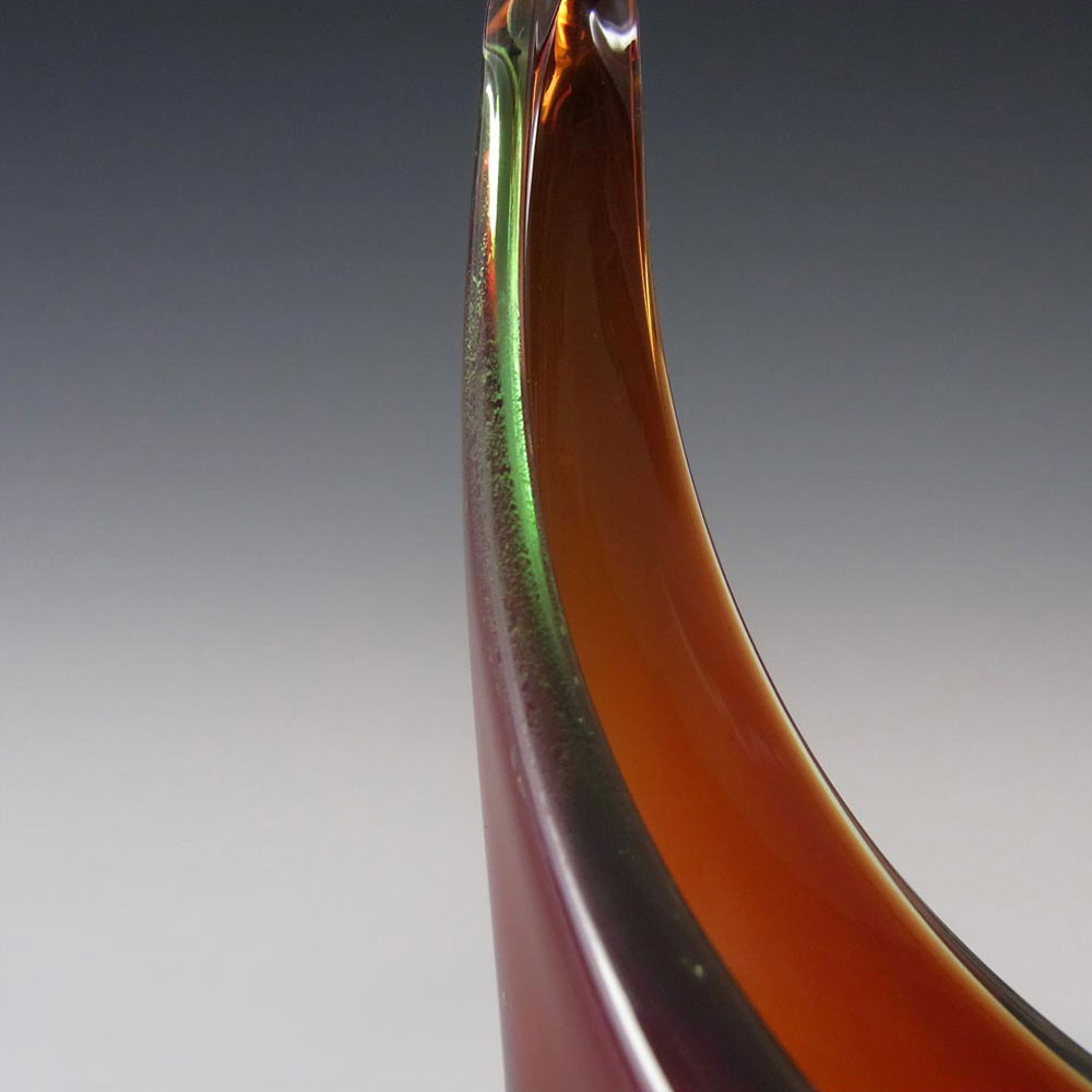 (image for) Murano/Venetian Red & Green Sommerso Glass Vase - Click Image to Close
