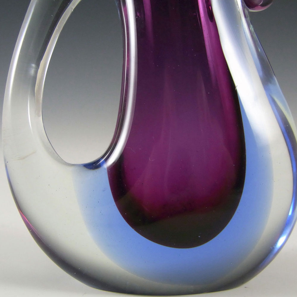 Murano / Venetian Purple & Blue Sommerso Glass Vase - Click Image to Close