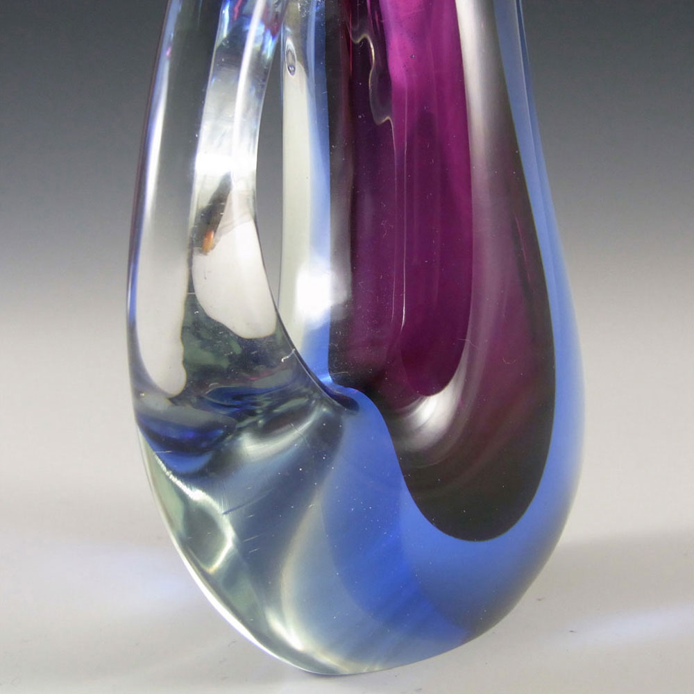 (image for) Murano / Venetian Purple & Blue Sommerso Glass Vase - Click Image to Close
