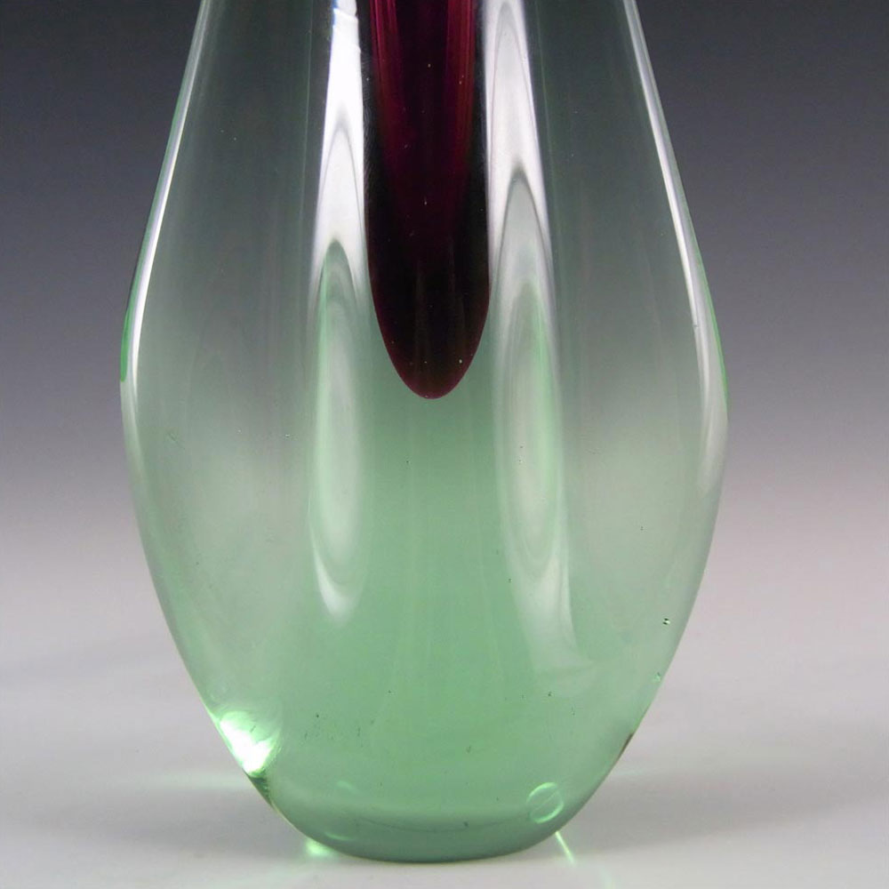 Galliano Ferro Murano Sommerso Purple & Green Glass Stem Vase - Click Image to Close