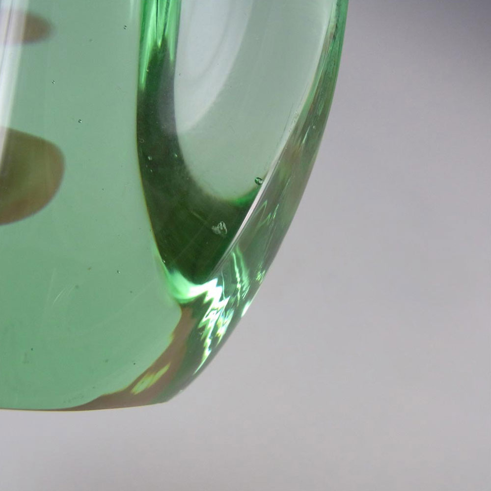 (image for) Galliano Ferro Murano Sommerso Purple & Green Glass Stem Vase - Click Image to Close