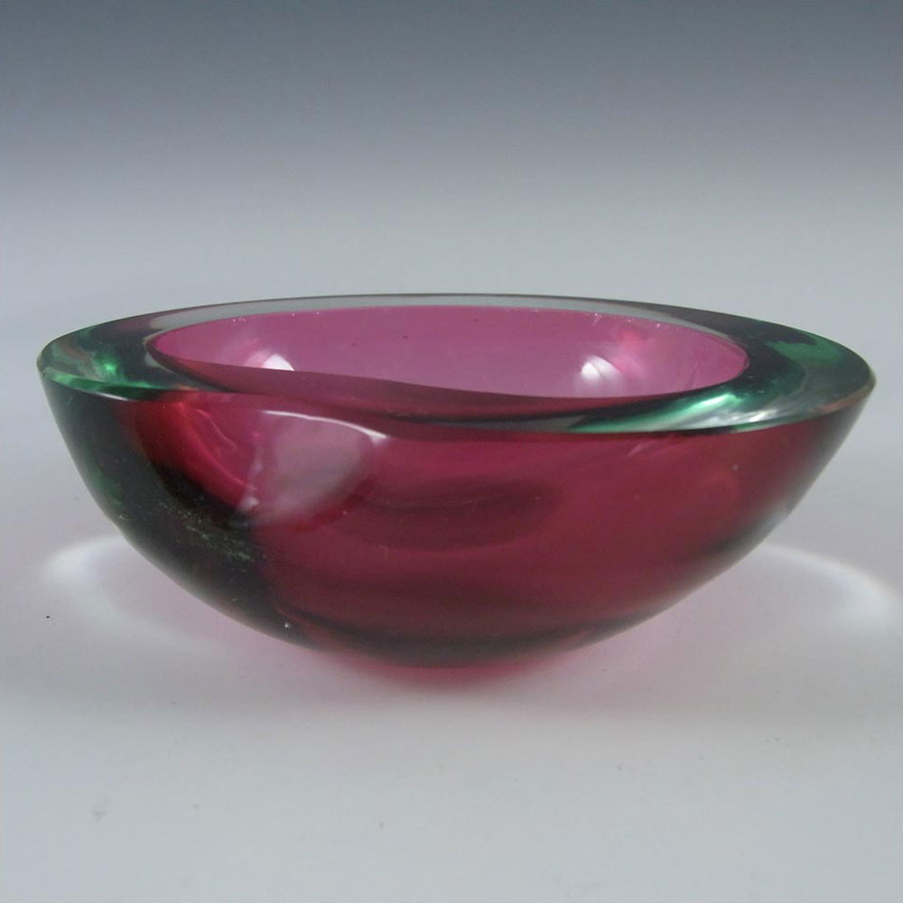 (image for) Murano Geode Pink & Blue Sommerso Glass Kidney Bowl - Click Image to Close