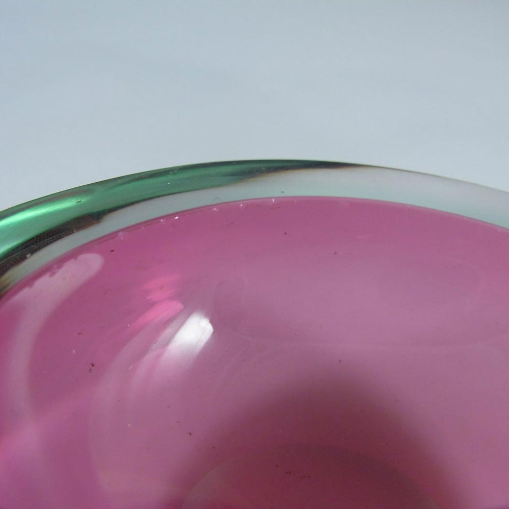 (image for) Murano Geode Pink & Blue Sommerso Glass Kidney Bowl - Click Image to Close