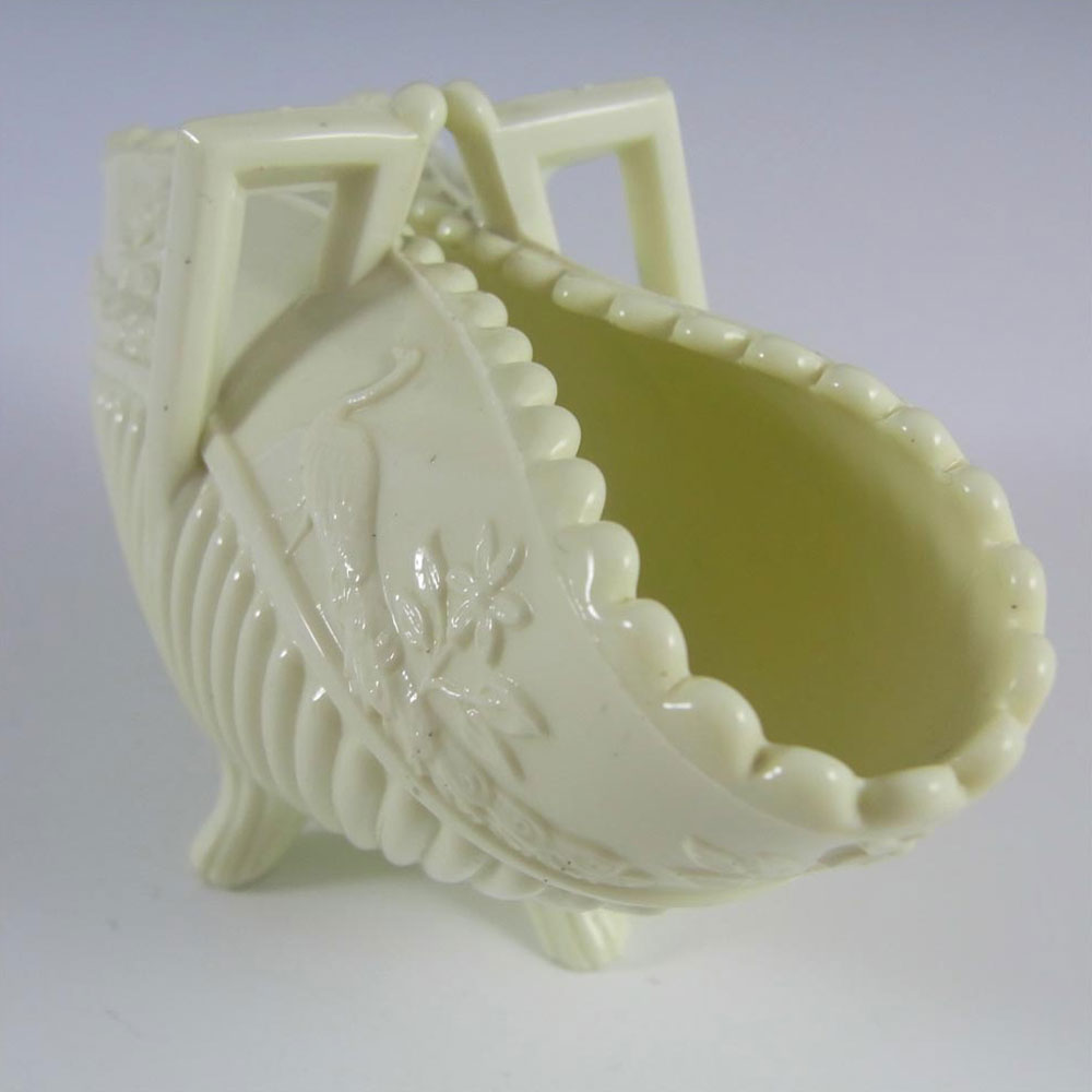 Sowerby #1350 Victorian Queen's Ivory Milk Glass Basket - Marked - Click Image to Close