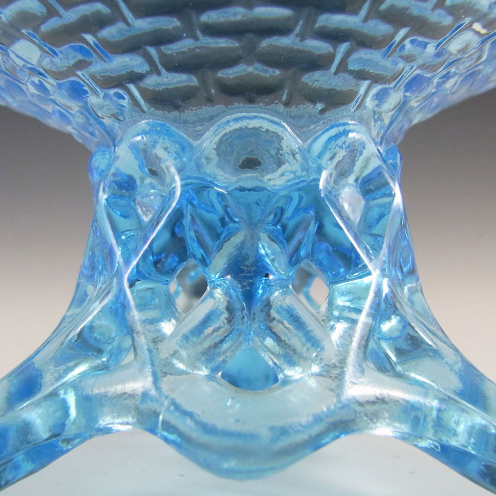(image for) Sowerby 1890s Victorian Blue Glass Footed Bowl - Marked - Click Image to Close