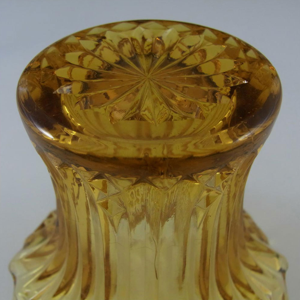 (image for) Sowerby #2505 Art Deco 1930's Amber Glass Lily Posy Vase - Click Image to Close