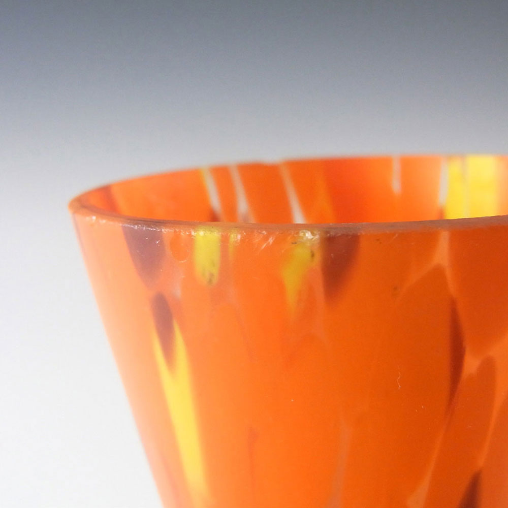 (image for) Czech 1930's Multicoloured Spatter/Splatter Glass Vase - Click Image to Close