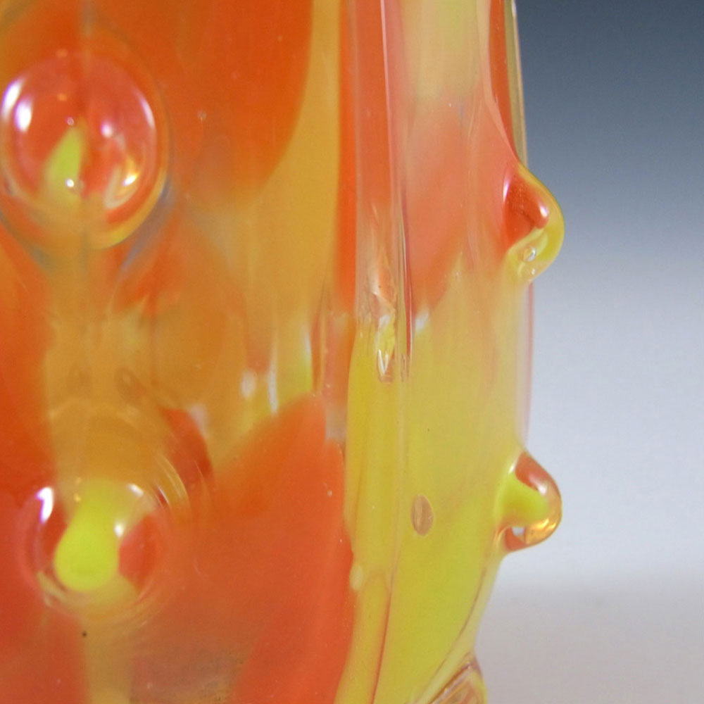 (image for) Czech 1930's Red & Yellow Spatter Glass Vase - Click Image to Close
