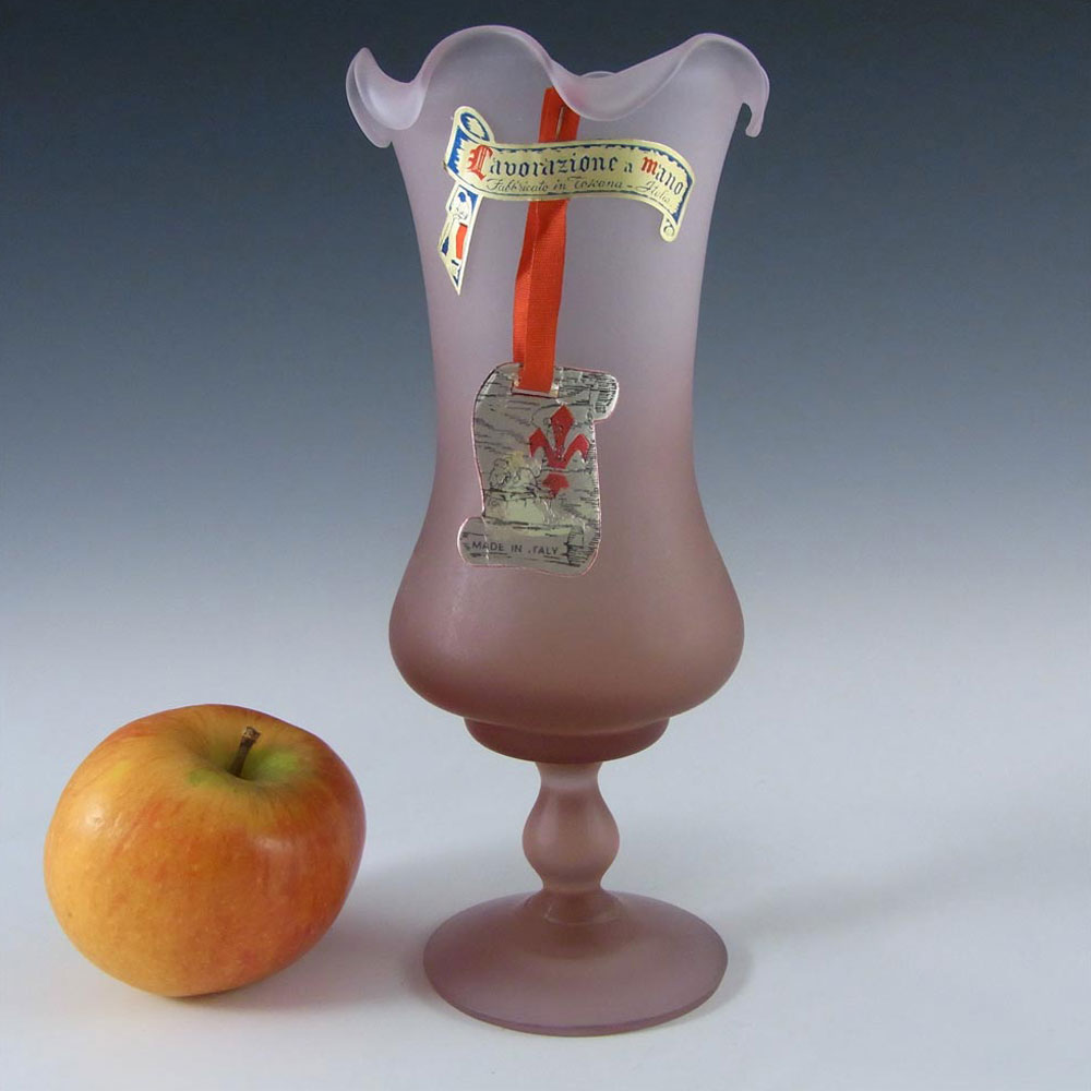 Stelvia Italian 'Lavorazione a Mano' Pink Glass Vase - Click Image to Close
