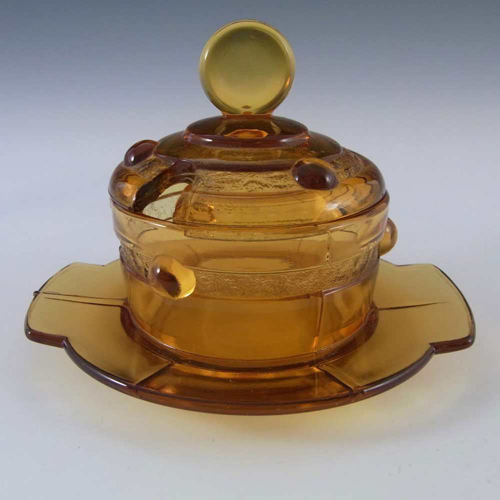 (image for) Stölzle #19417 Czech Art Deco 1930's Amber Glass Bowl - Click Image to Close