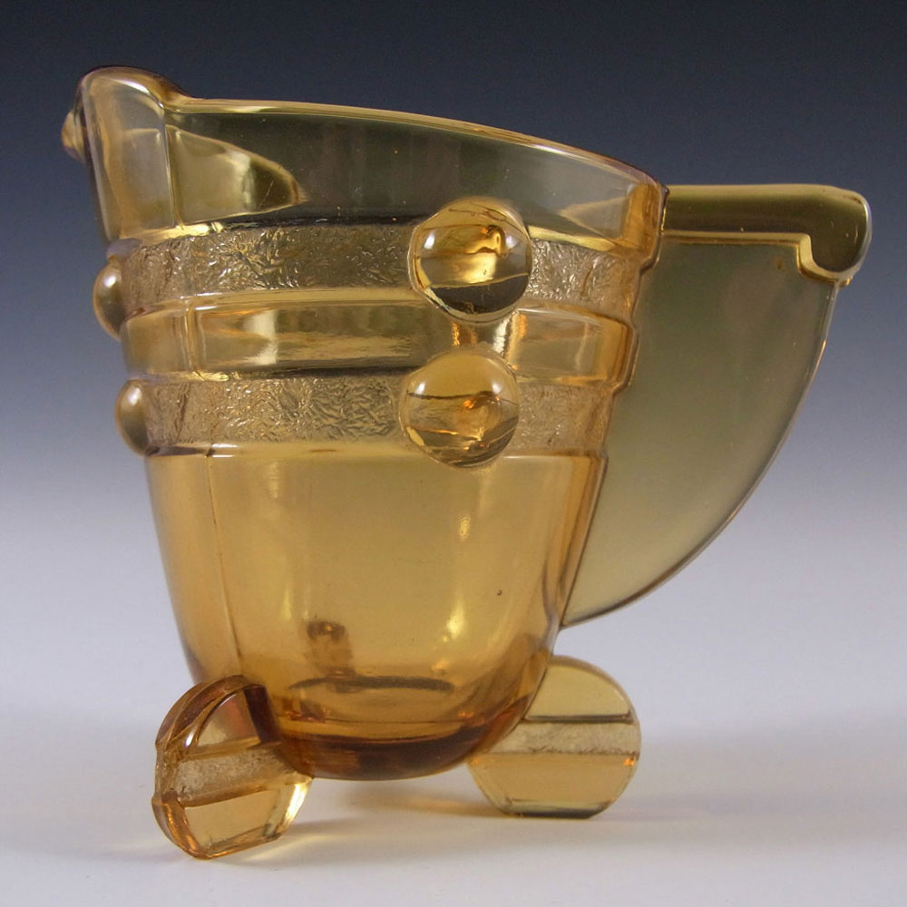 Stölzle #19413 Art Deco 1930's Amber Glass Jug + Bowl Set - Click Image to Close