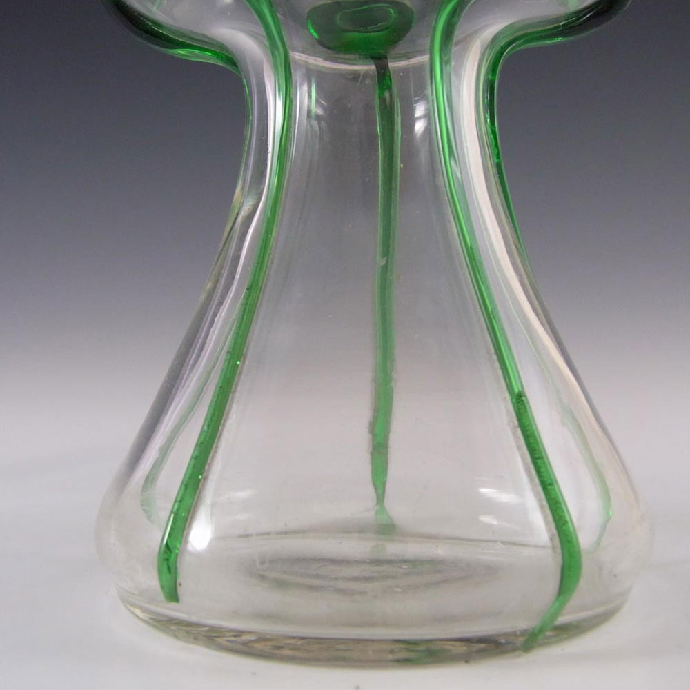 (image for) Victorian Green & Clear Glass Peacock Eye Trails / Cairngorm Vase - Click Image to Close