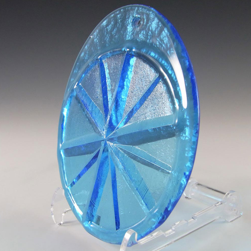 Lindshammar Large Swedish Blue Glass Suncatcher - Label - Click Image to Close