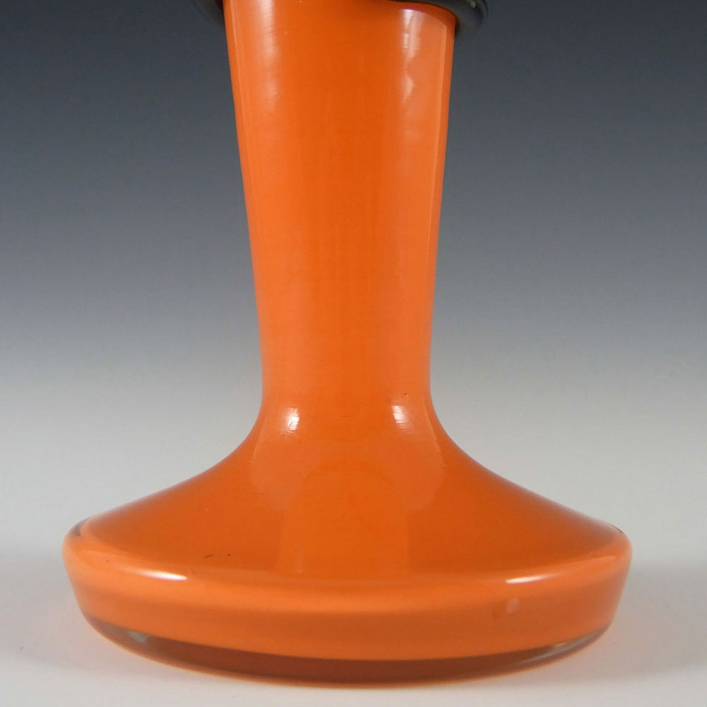 (image for) Welz Czech Art Deco Orange & Black Tango Glass Vase - Click Image to Close