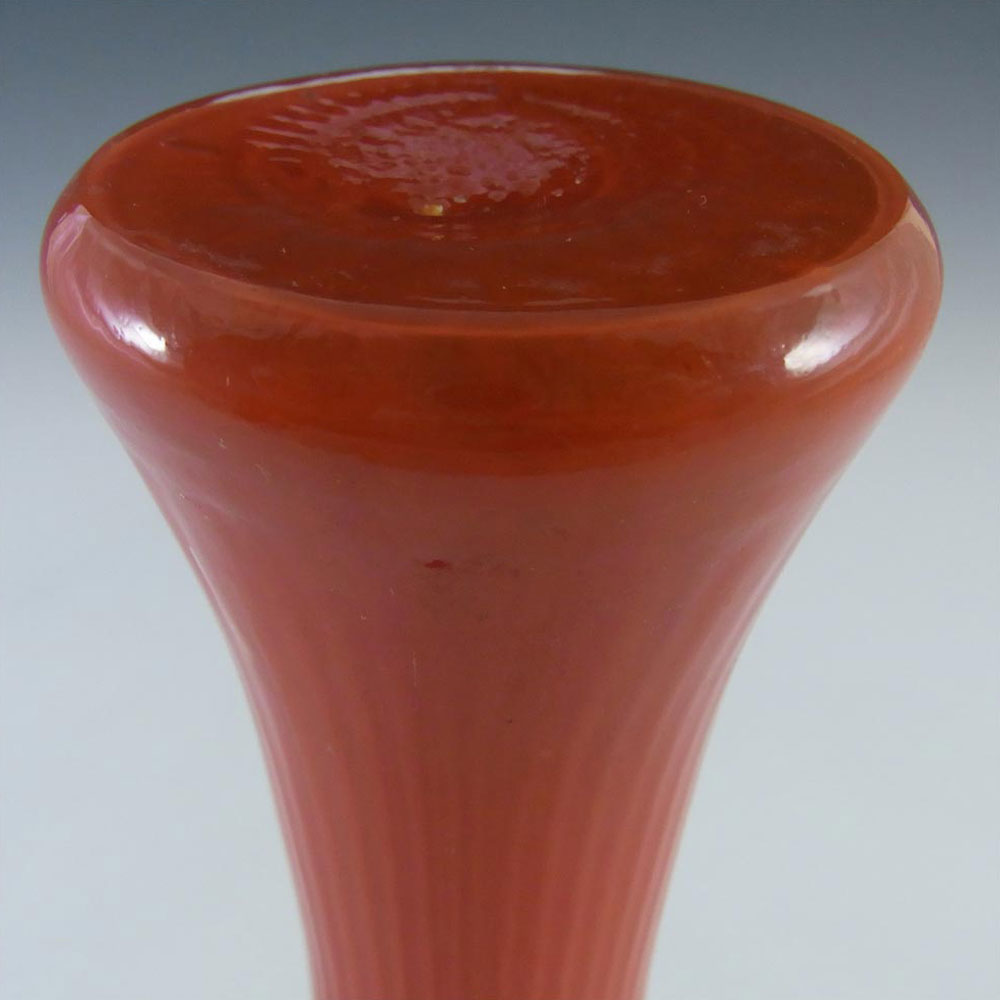 Czech / Bohemian Vintage Red & Blue Glass Tango Vase - Click Image to Close