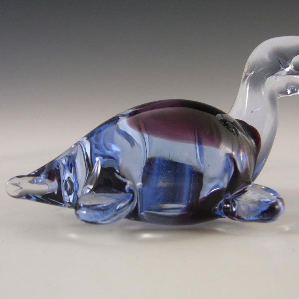 Czech? Blue + Green Cased Glass Tortoise Paperweight - Click Image to Close