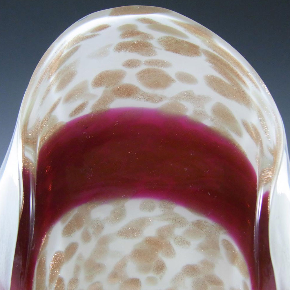 (image for) Fratelli Toso Murano Copper Aventurine Pink Glass Bowl - Click Image to Close