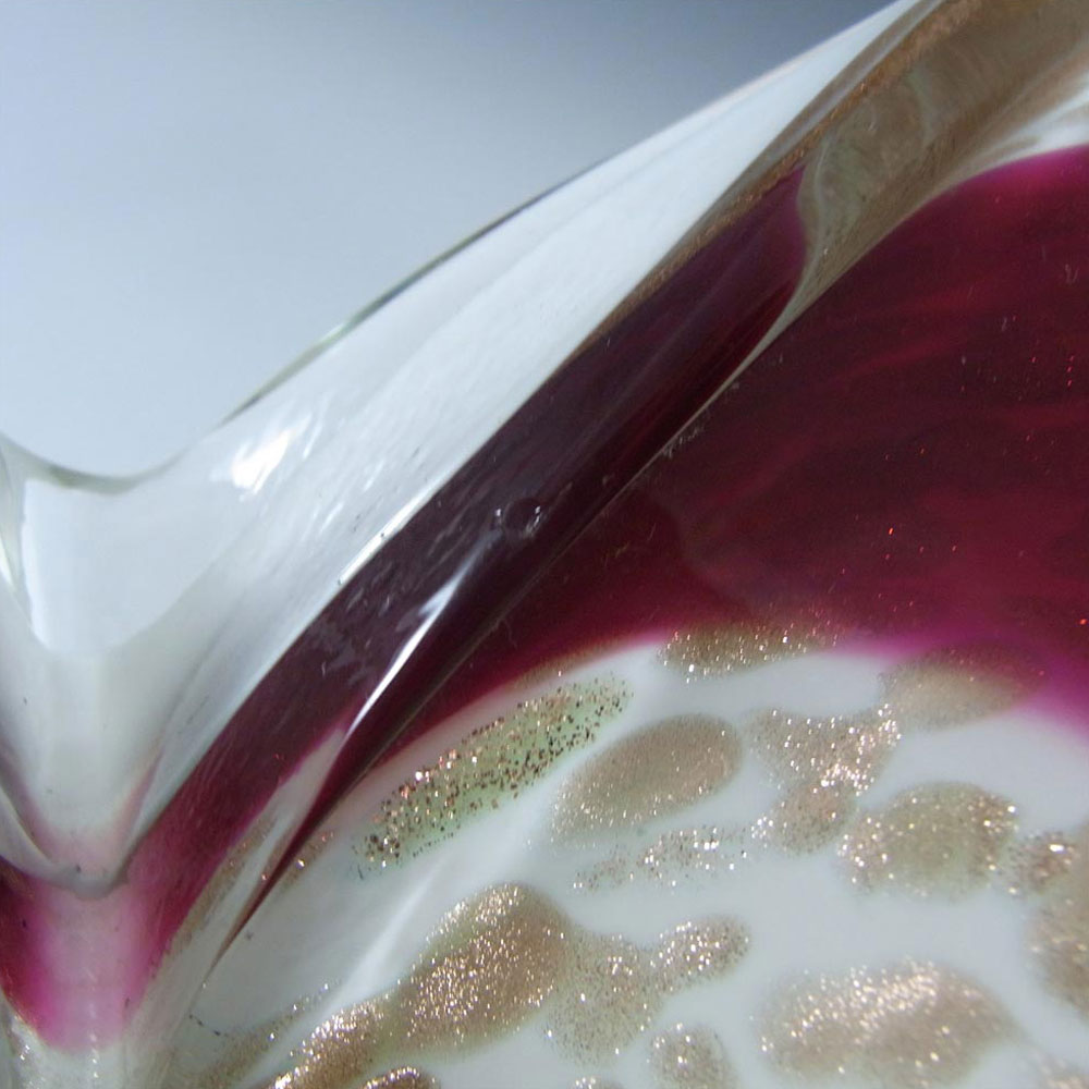 (image for) Fratelli Toso Murano Copper Aventurine Pink Glass Bowl - Click Image to Close