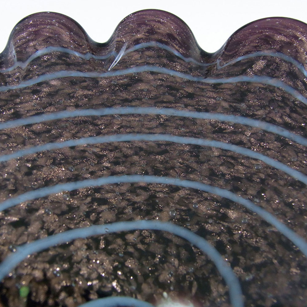 (image for) Fratelli Toso Murano Copper Aventurine Black Glass Bowl - Click Image to Close