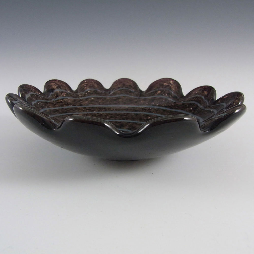 (image for) Fratelli Toso Murano Copper Aventurine Black Glass Bowl - Click Image to Close