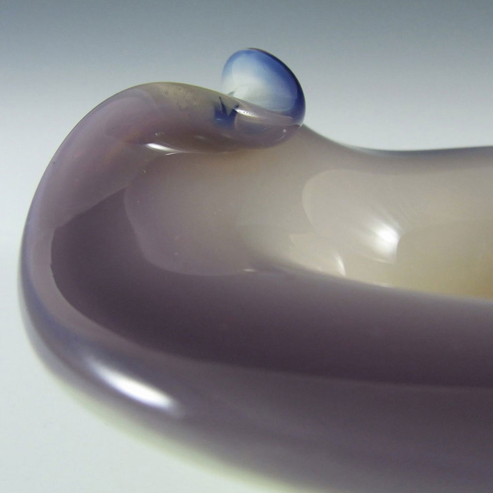 (image for) Fratelli Toso Murano Purple & White Glass Bowl - Label - Click Image to Close