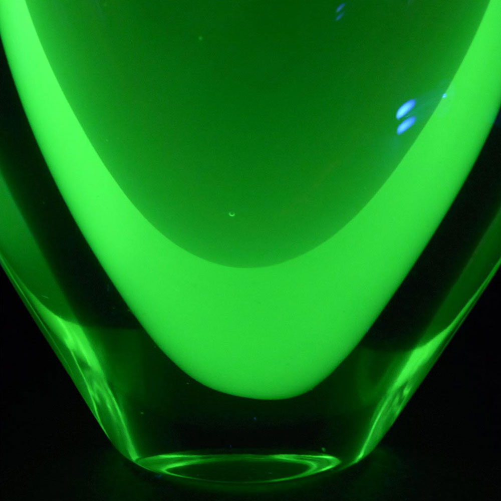 (image for) HUGE Murano Purple & Uranium Green Sommerso Glass Vase - Click Image to Close