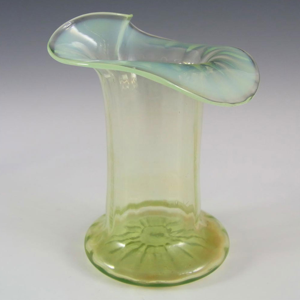(image for) Victorian Vaseline/Uranium Glass Jack in the Pulpit Vase - Click Image to Close