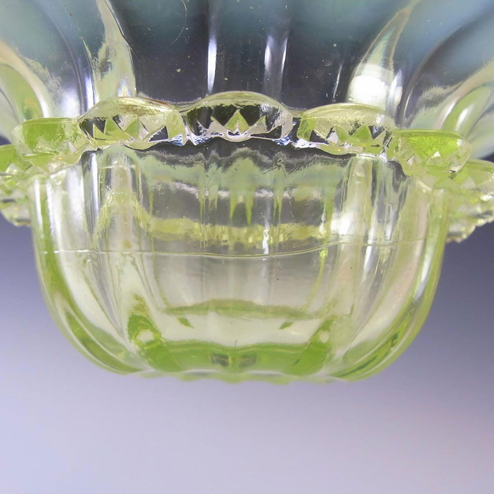 (image for) Victorian 1880's Vaseline/Uranium Opalescent Glass Bowl - Click Image to Close