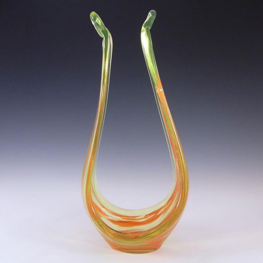 (image for) Viartec Murano Style Spanish Red + Uranium Green Glass Sculpture - Click Image to Close