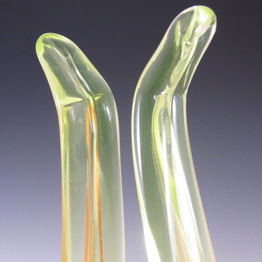 (image for) Viartec Murano Style Spanish Red + Uranium Green Glass Sculpture - Click Image to Close