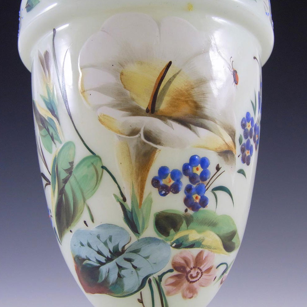 (image for) Victorian Bohemian Enamelled Uranium Glass Vase - Click Image to Close