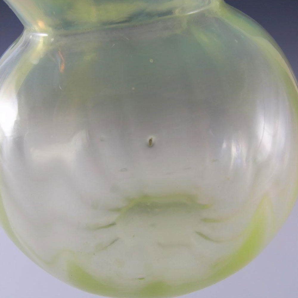 (image for) Victorian 1885 Vaseline Uranium Opalescent Glass Vase - Click Image to Close