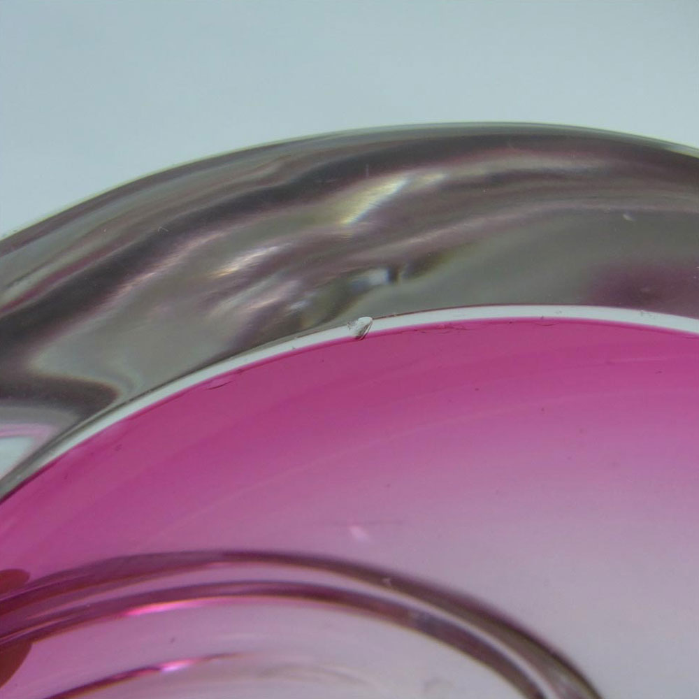 (image for) Val St-Lambert Belgium Cranberry Pink Glass Bowl - Signed - Click Image to Close