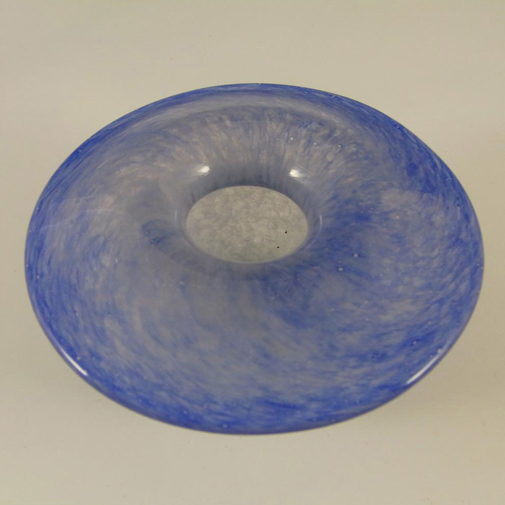 (image for) Vasart Signed British Blue Mottled Glass Posy Vase V003 - Click Image to Close
