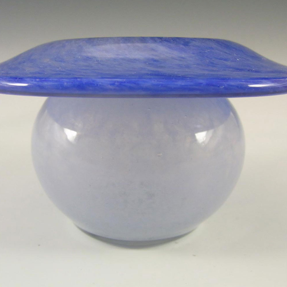 Vasart Signed British Blue Mottled Glass Posy Vase V003 - Click Image to Close