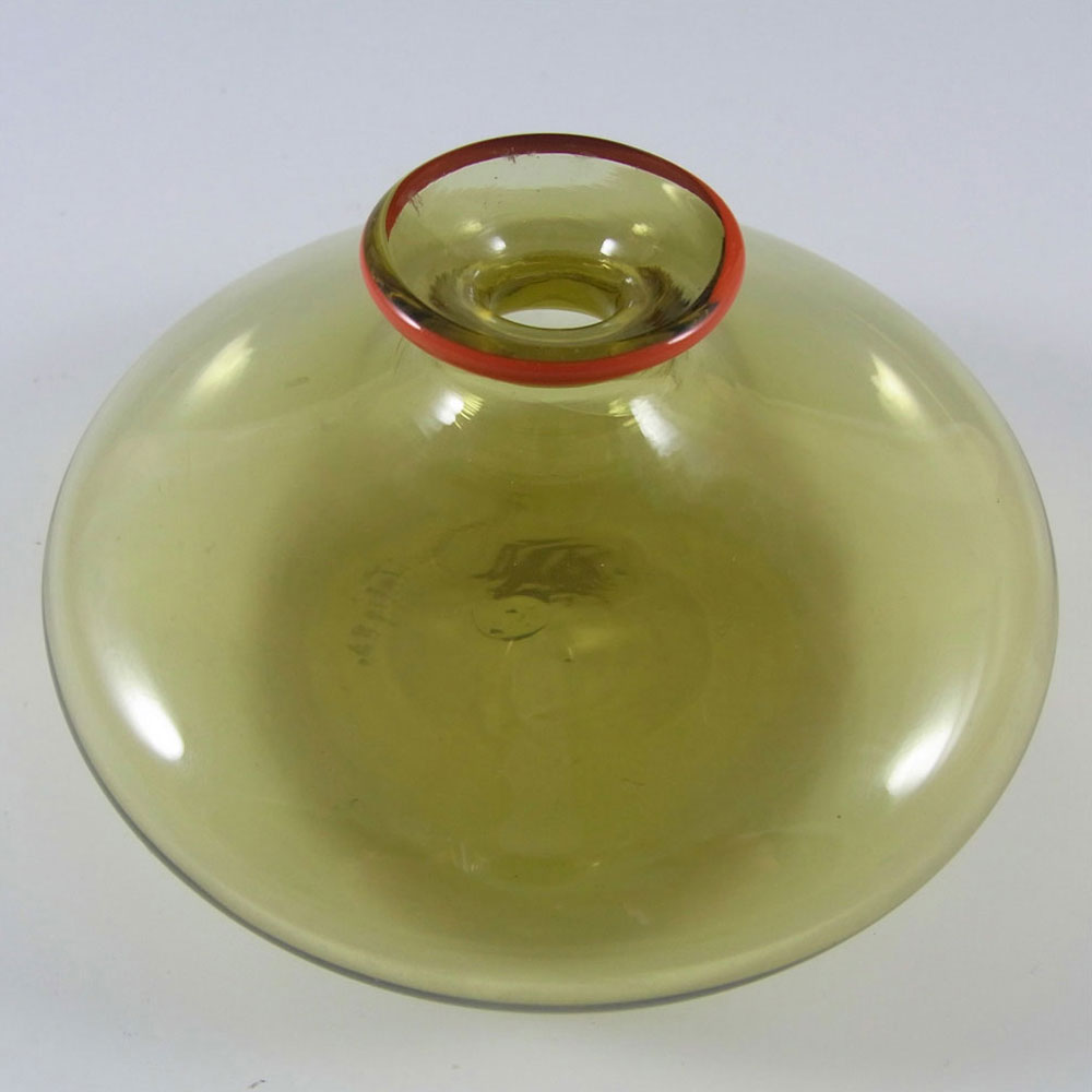 Venini Murano Amber Glass 'Monofiori' Vase - Signed - Click Image to Close