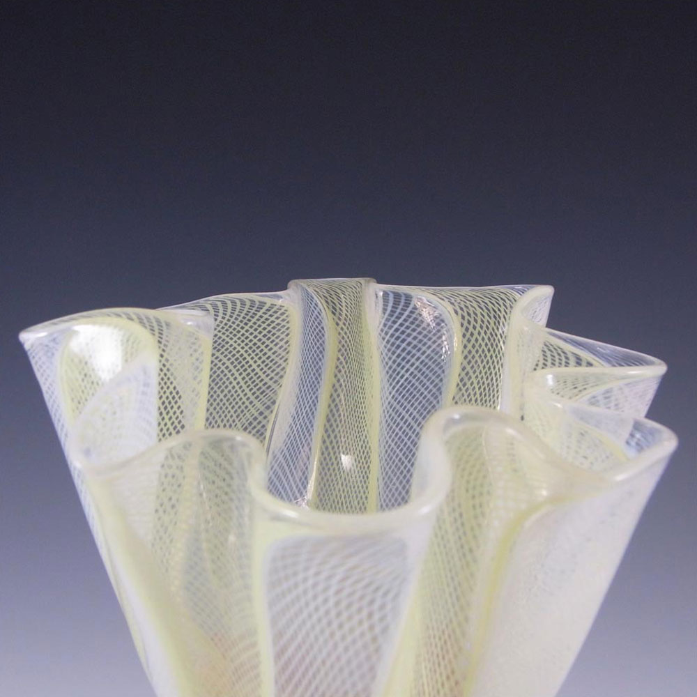 Venini Murano Glass Zanfirico Fazzoletto Vase - Marked - Click Image to Close
