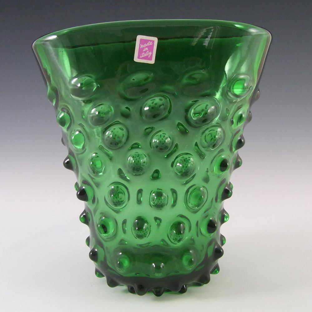 Vintage Large Green Glass Beverage Dispenser, Made in Italy