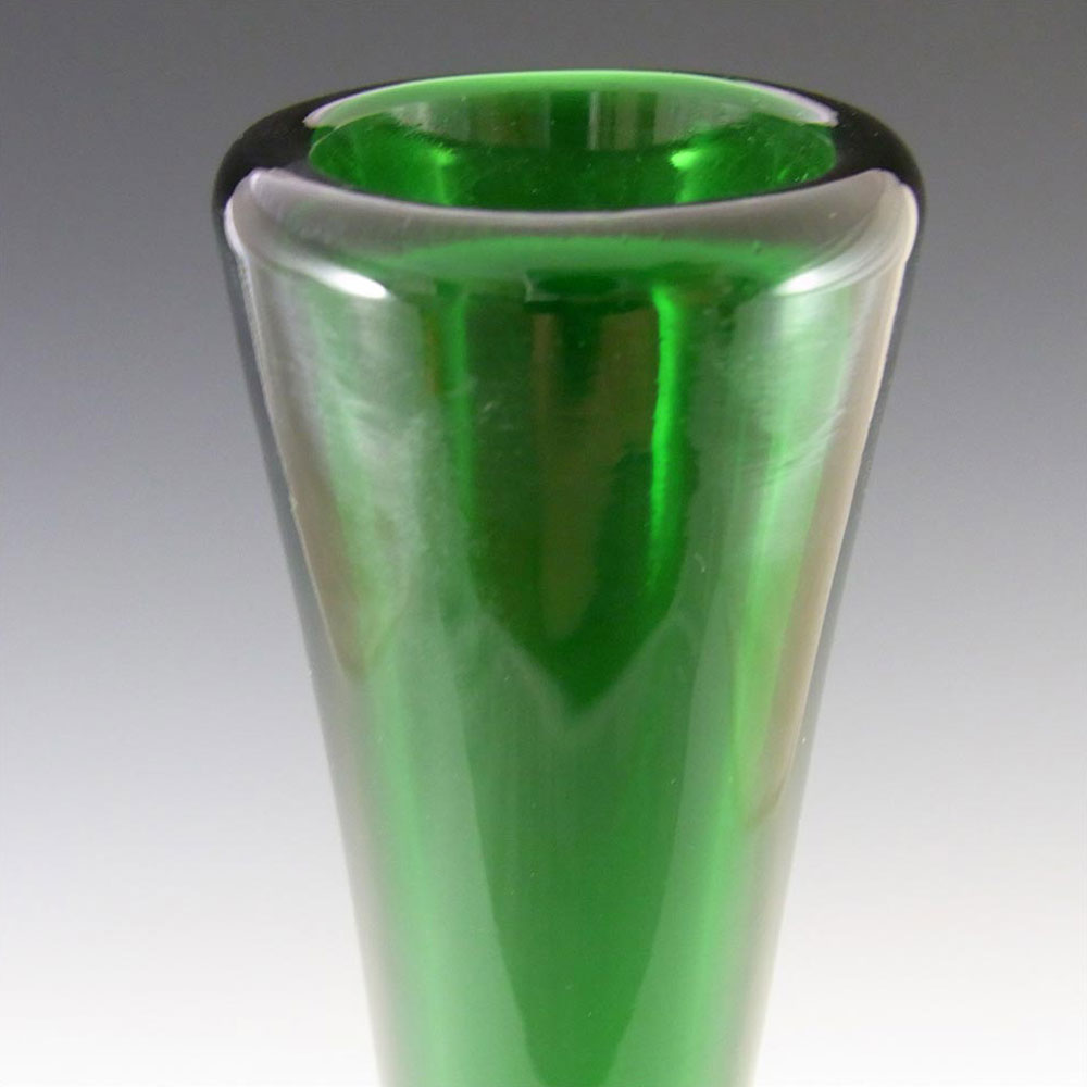 Empoli Verde Large Italian Green Glass Dimpled Vase - Click Image to Close