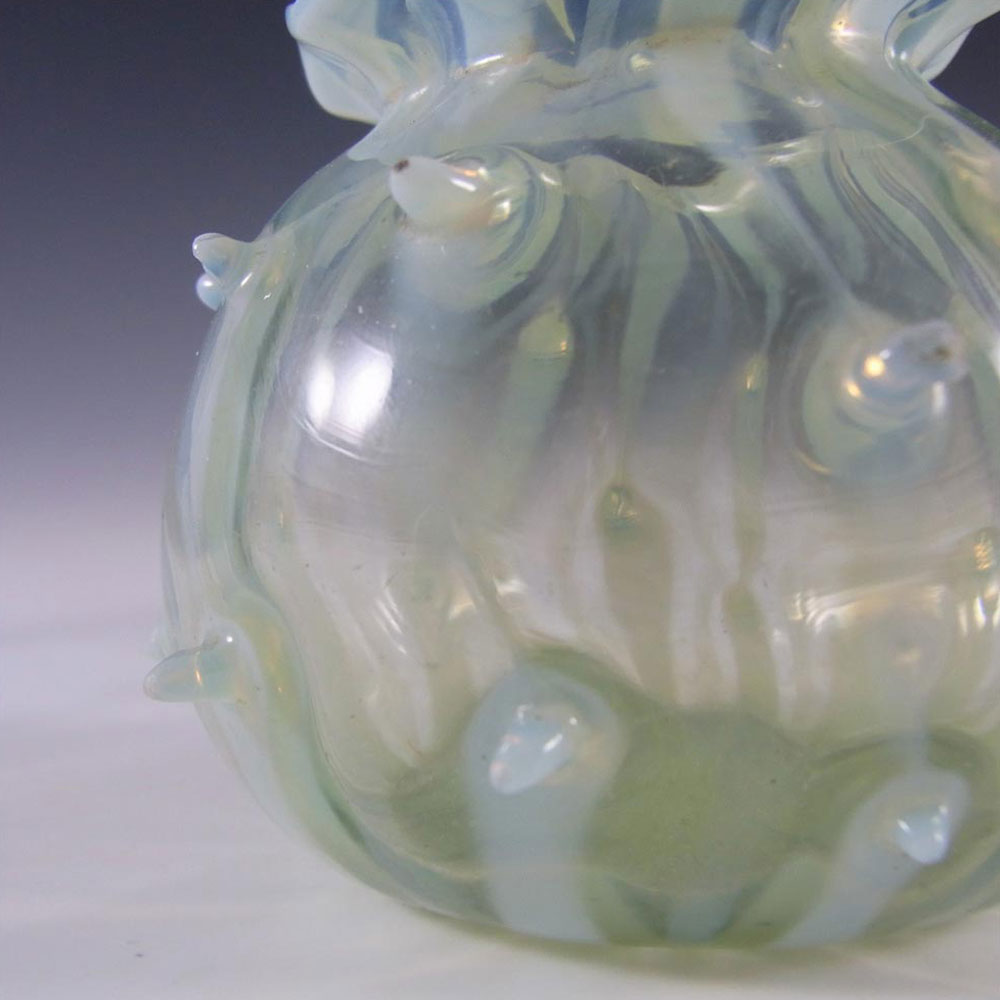 Victorian 1890's Opalescent / Pearline Glass Thorn Vase - Click Image to Close