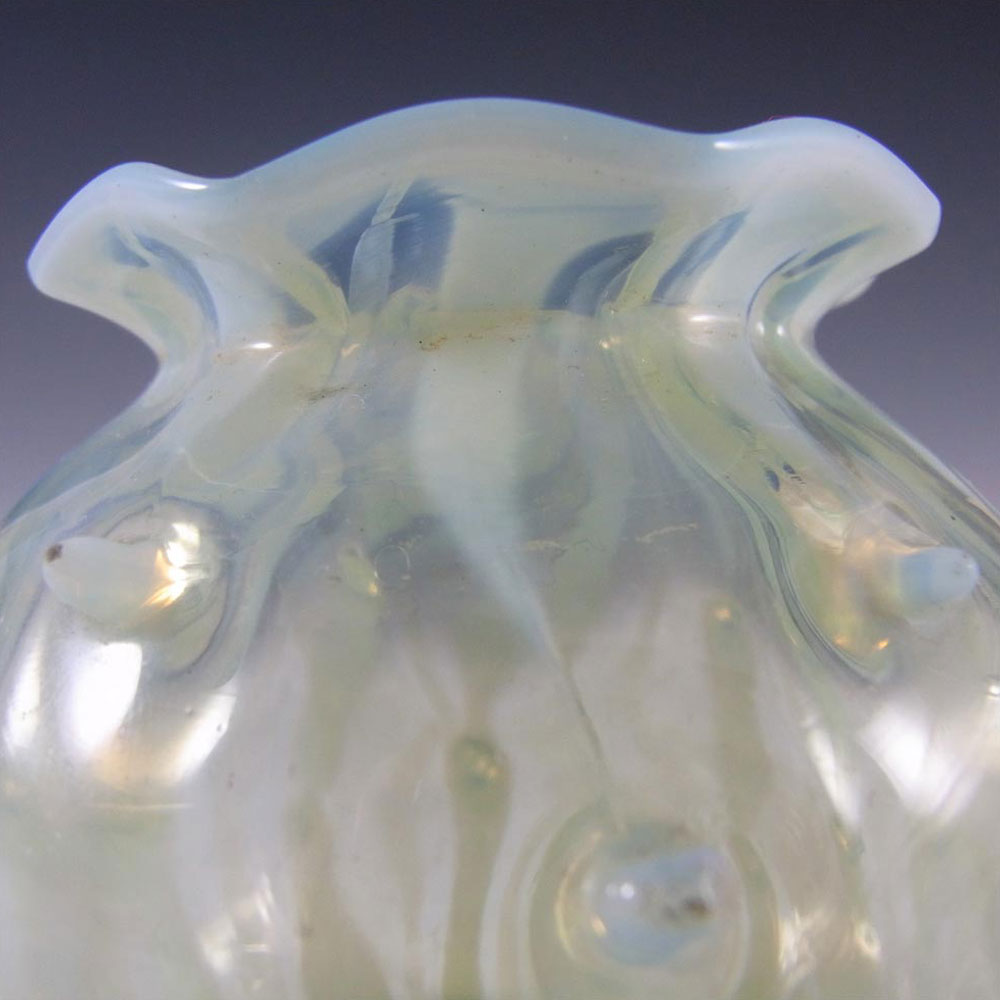 Victorian 1890's Opalescent / Pearline Glass Thorn Vase - Click Image to Close