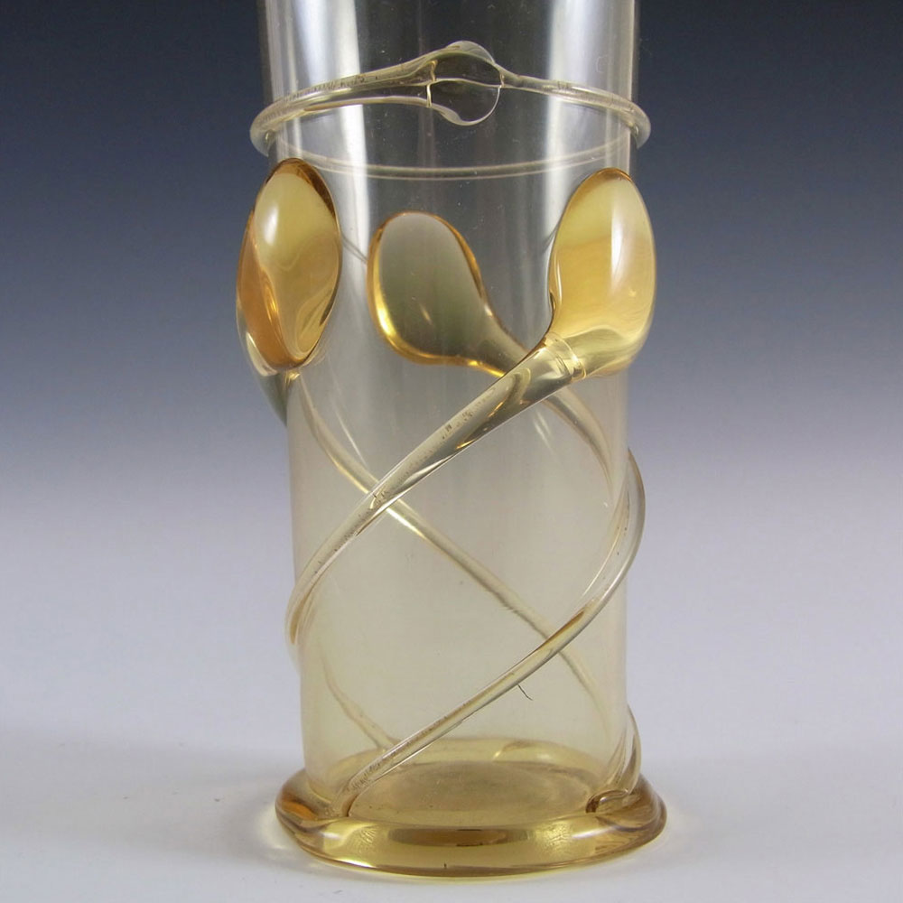 (image for) Victorian Style Amber Glass 'Tadpole' Vase - Click Image to Close