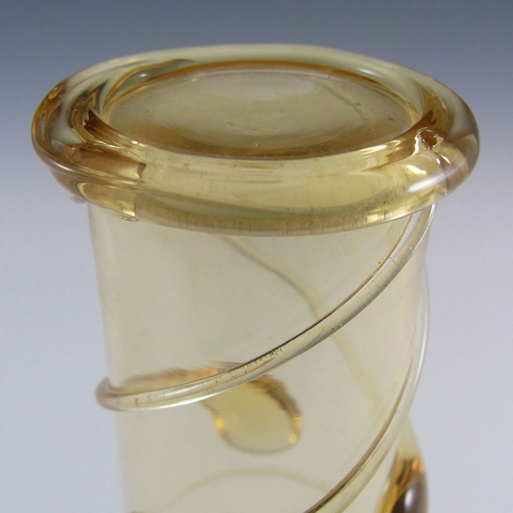 Victorian Style Amber Glass 'Tadpole' Vase - Click Image to Close
