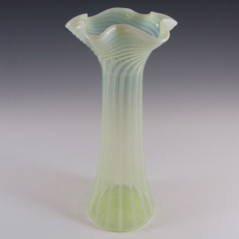 (image for) Victorian 1900's Vaseline/Uranium Opalescent Glass Vase - Click Image to Close