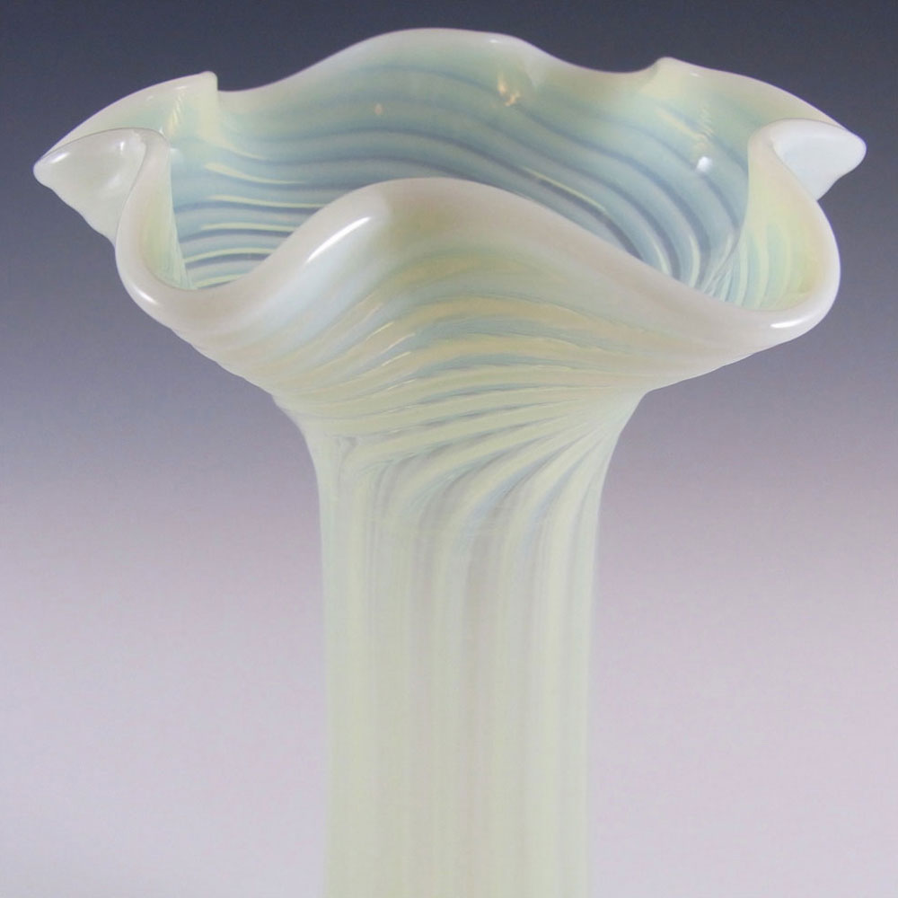 Victorian 1900's Vaseline/Uranium Opalescent Glass Vase - Click Image to Close